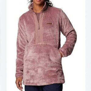 Columbia Plush Mauve Fleece Long Jacket Sz L
